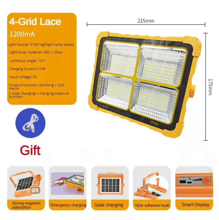 Camping Solar Lantern with 20000 mAh Power Bank Rechargeable LED Tent Light with Magnet Flashlight