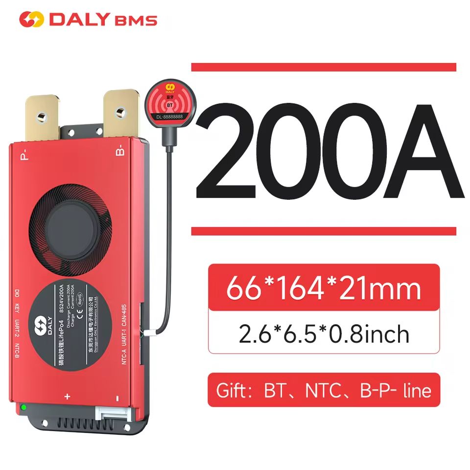 Daly Smart LiFePO4 BMS 4 to 16S 100A with Bluetooth UART and CANBUS