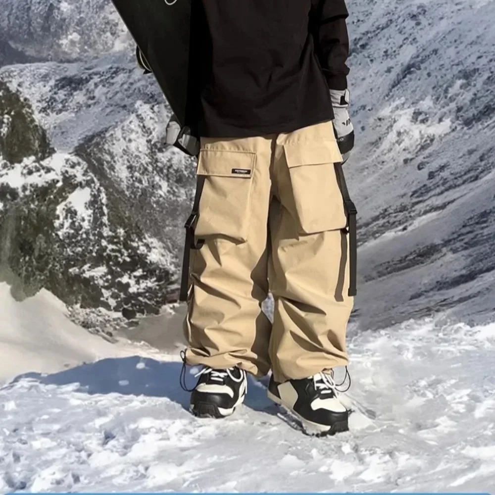 Waterproof Thermal Snow Pants, Oversized Fit for Men and Women, Breathable Ski Pants, Winter Snowboarding Pants