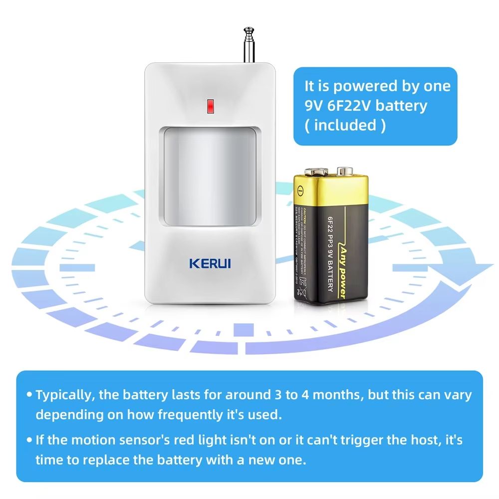 KERUI Wireless Smart PIR Motion Sensor Alarm for GSM/WiFi Home Security