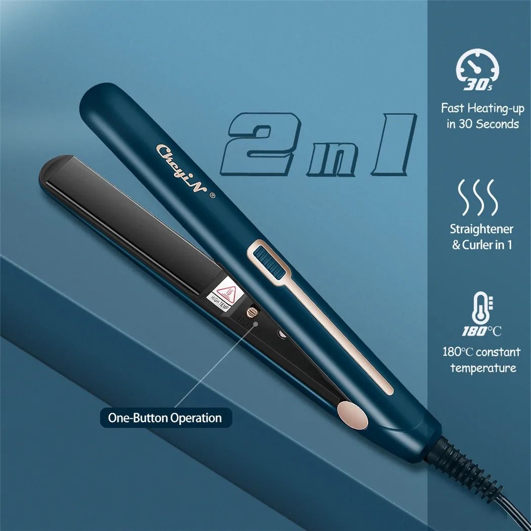 Mini Hair Straightener and Curler 2 in 1 Portable Constant Temperature Styling Tool
