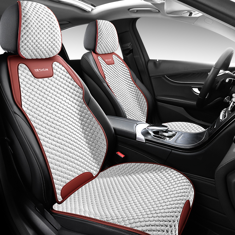 Four Seasons Ice Silk Car Seat Cushion, Breathable Durable Seat Cover, Universal Split Front Seat Comfort Pad
