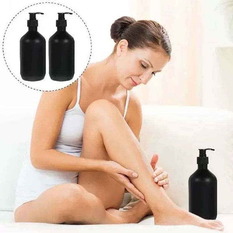 Matte Black Luxury Dispenser Set – 300/500ml Refillable Bathroom & Hotel Containers