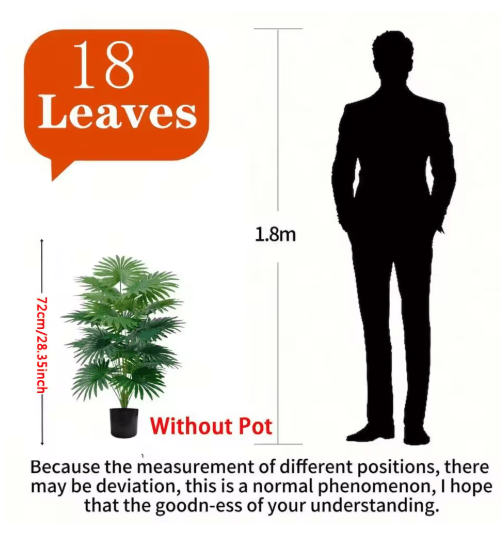 31.5 Large Artificial Palm Tree Realistic Tropical Fake Plant Decor