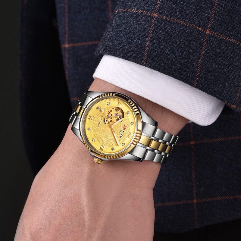 Business Personality Trend Mechanical Mens Steel Band Watch