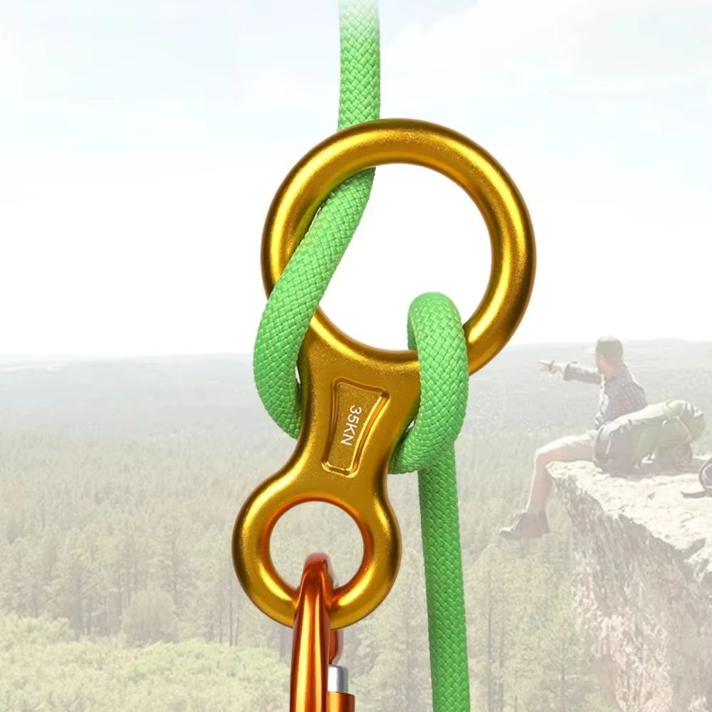 Aluminum Alloy Figure-8 Ring Descender Device for Rock Climbing & Safety