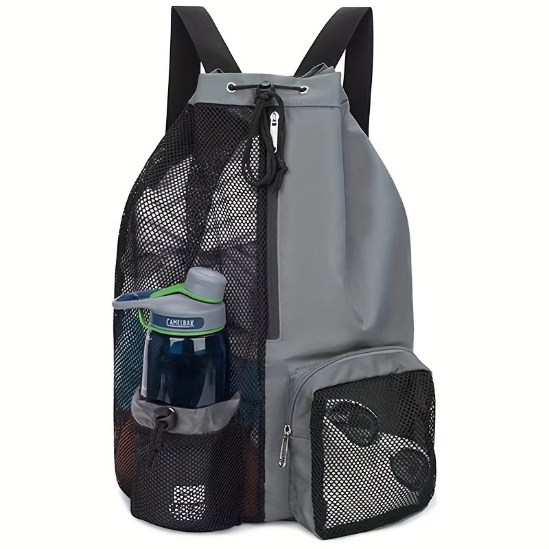 Breathable Mesh Drawstring Backpack Wet Dry Swim Gym Beach Bag