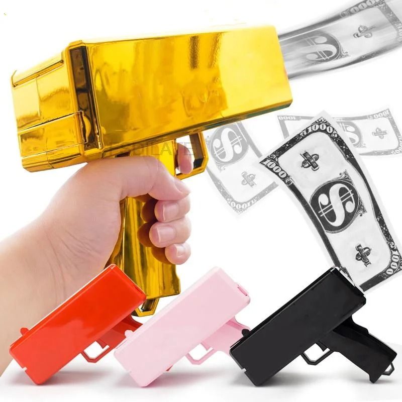 Party Money Gun Toy Cash Cannon with Fake Money Bills for Events