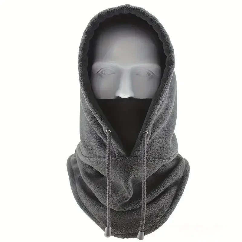 Winter Thermal Fleece Hat for Men and Women - Windproof Outdoor Skiing & Cycling Neck Warmer Face Mask Hooded Cap