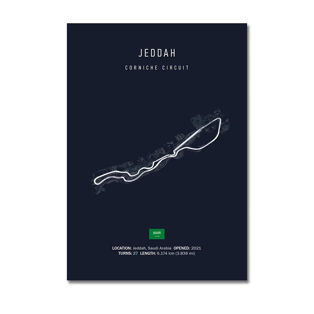 Silverstone Monza Nurburgring F1 wall art Canvas Racing Poster