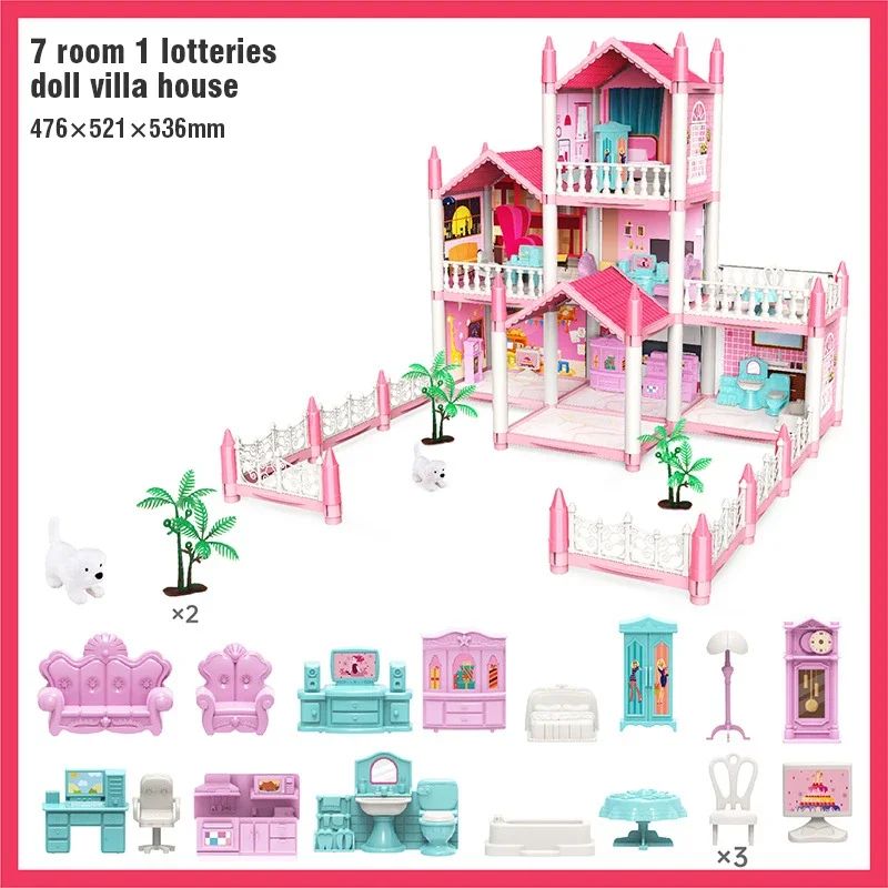 3D DIY Dream Princess Castle Villa Doll House