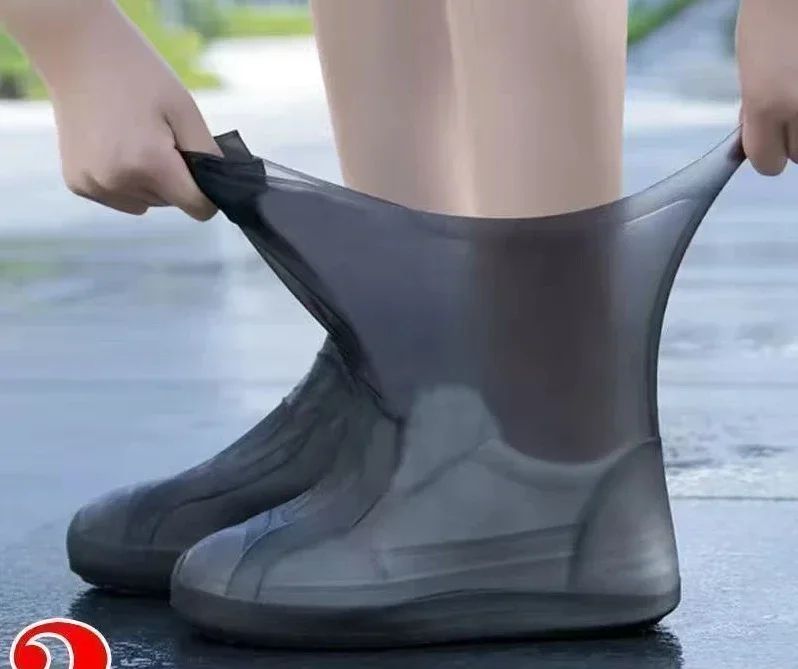 Silicone Waterproof Shoe Covers Non-Slip Rubber Rain Overshoes for Outdoor Rainy Days, Unisex Fit