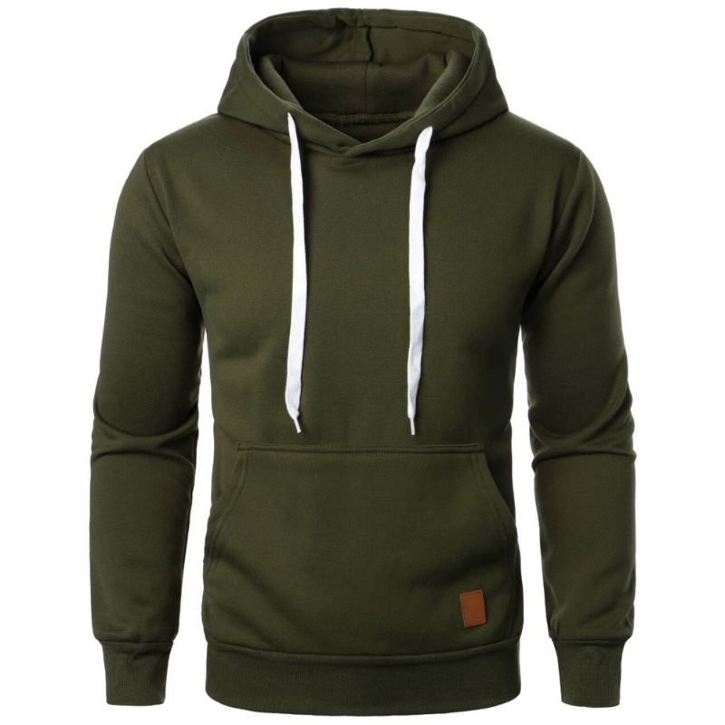 Mens Casual Hooded Pullover, Lightweight Streetwear Sweatshirt with Drawstring Hood & Collar