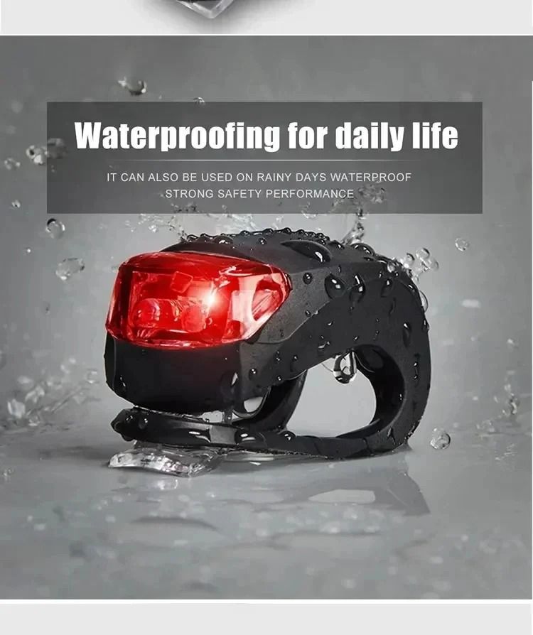 Waterproof Silicone Bicycle Light Set | High-Visibility Front Headlamp & Rear Safety Taillight