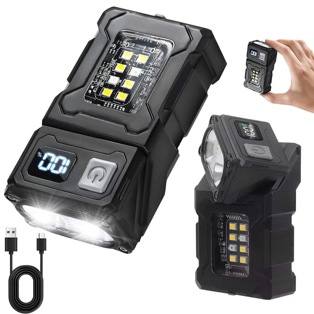 Mini Portable LED COB Flashlight USB Rechargeable, Magnetic, Outdoor Camping & Emergency Lantern
