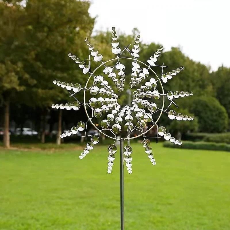 Modern Silver Kinetic Metal Wind Spinner