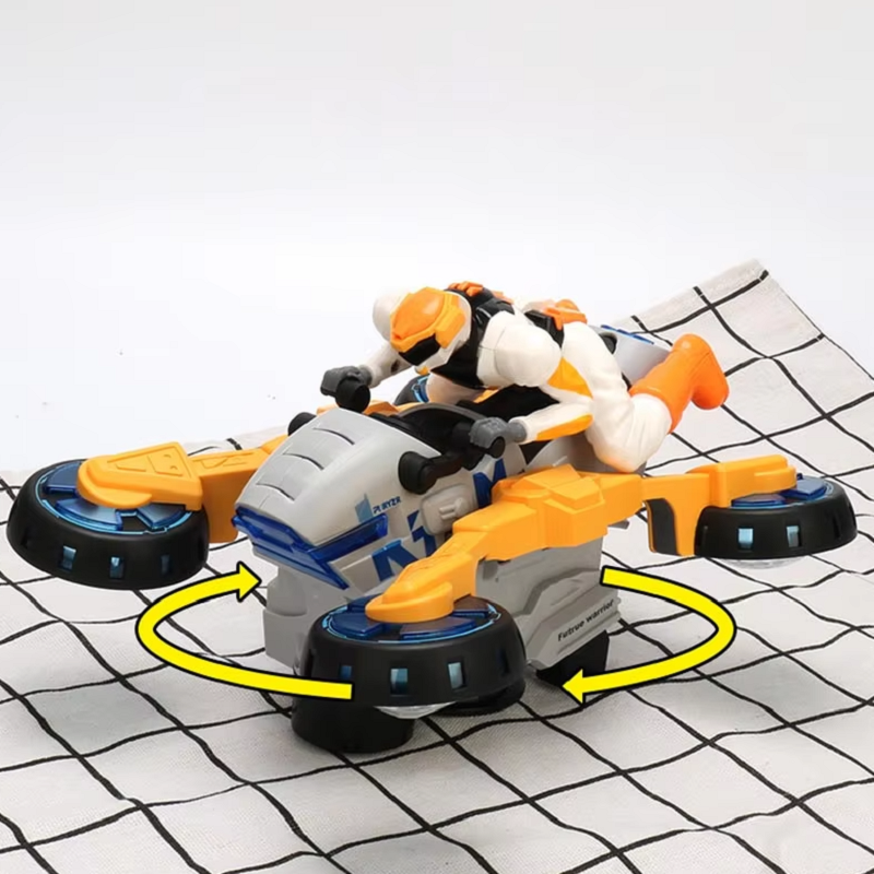 Electric Stunt Transformable Motorcycle, Children Toy with Rotating Light, Music, Christmas Gift