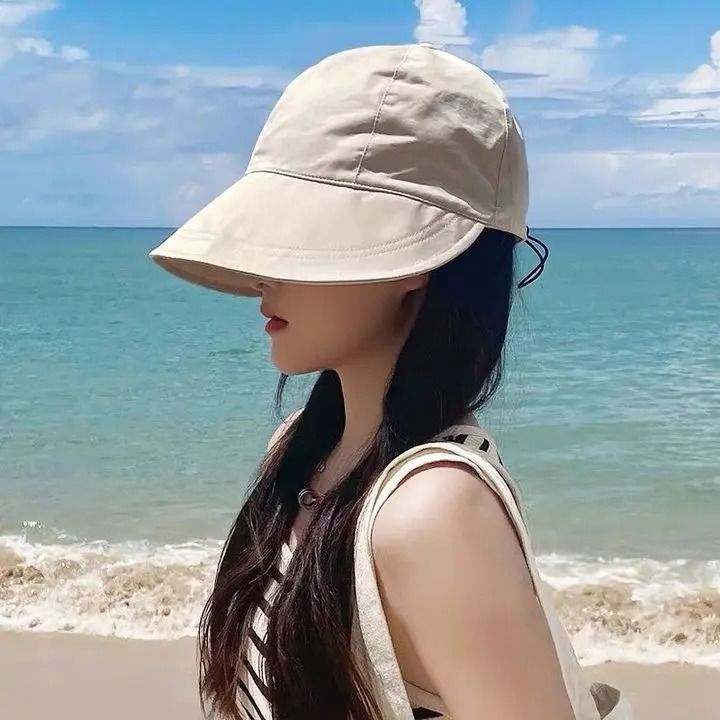 Womens Foldable Wide Brim Sun Hat Adjustable Summer Beach Bucket Cap