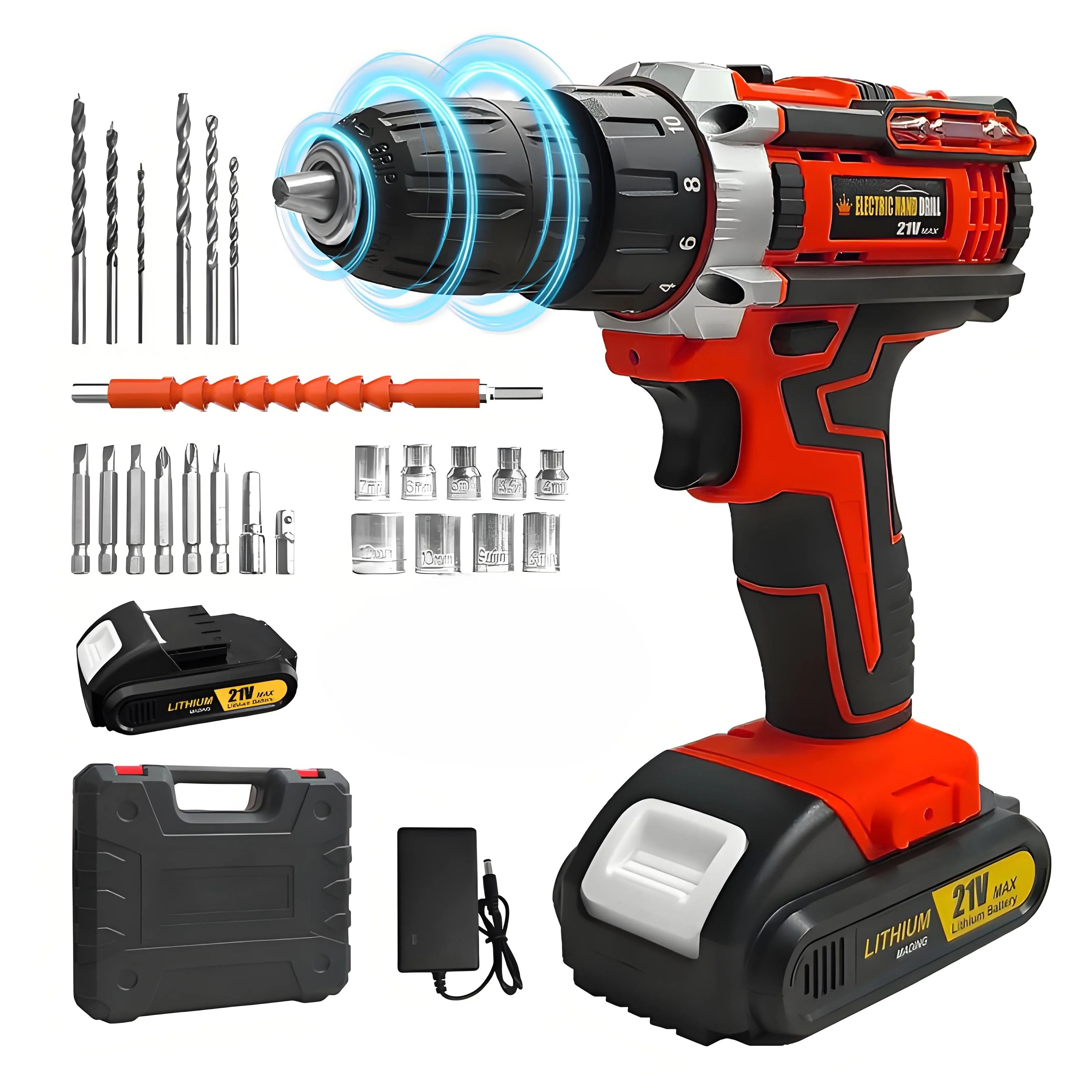 Lithium-Powered Electric Drill & Screwdriver Combo | Impact Driver Home DIY Kit | Executive Handheld Tool Suite