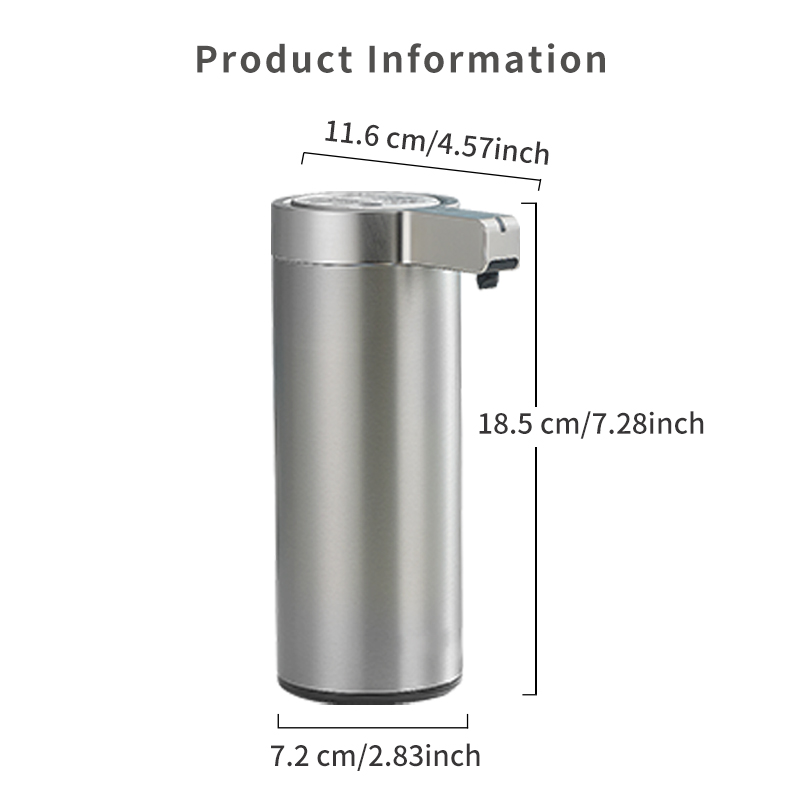 Automatic Soap Dispenser Smart Touchless Kitchen Hand Sanitizer, Stainless Steel, Electric Body Wash Soap Dispense