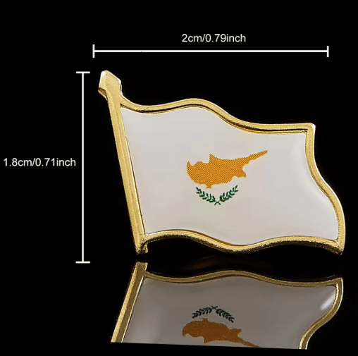 Republic of Cyprus Gold-Plated Map & Flag Lapel Pin