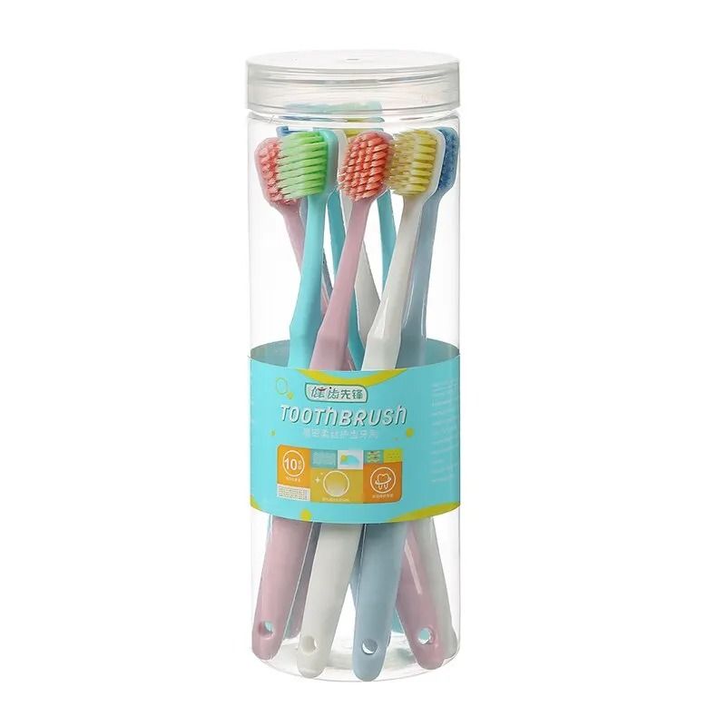 Macaron Series Wide Head Soft Bristle Toothbrush | 10-Piece High-Value Barrel
