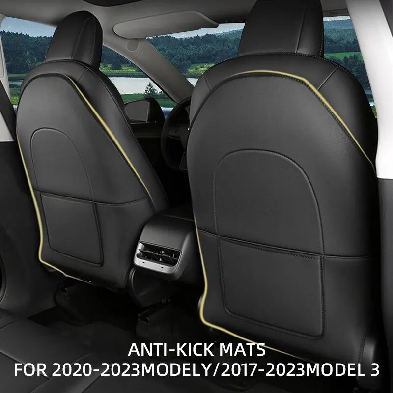 Premium Leather Tesla Seat Back Protector for Model Y & Model 3