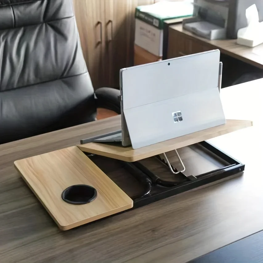 Computer Lazy Desk with Ergonomic Design, Integrated Foldable Table with Adjustable Height, Compact and Practical