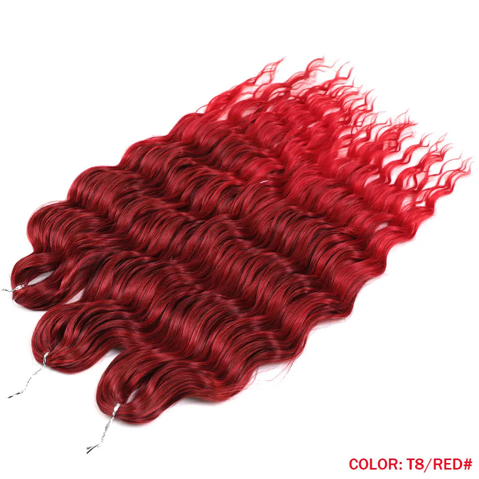 Noble Hair Synthetic Loose Deep Wave Braiding Hair Extensions Ombre Blonde Twist Crochet Curly Water Wave Braid
