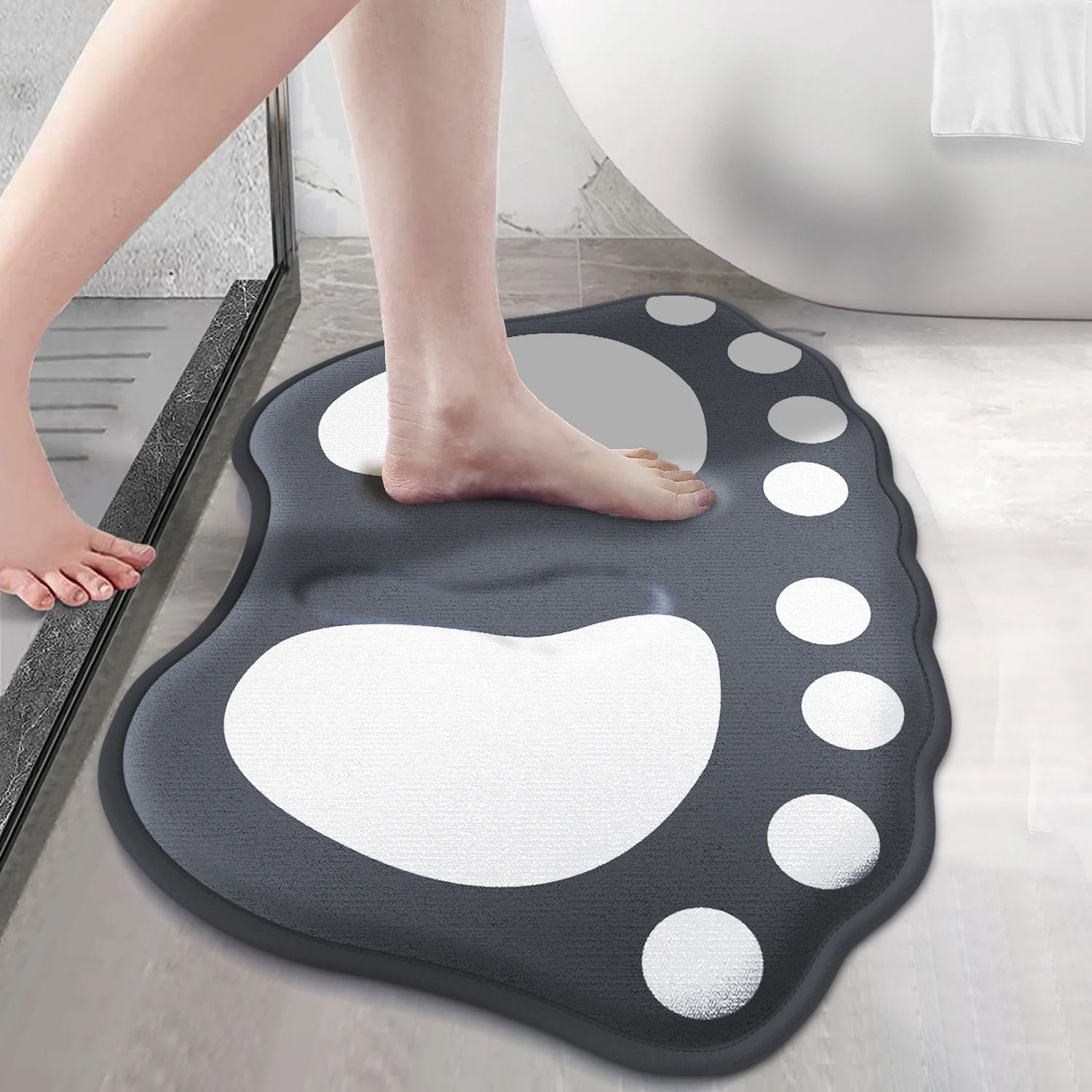 Bath Mat Anti Slip Bathroom Mat Claw Pattern Absorbent Floor Carpet
