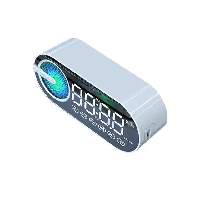 Mirror Display Bluetooth Alarm Clock Speaker with FM Radio Alarm Clock and USB Charging