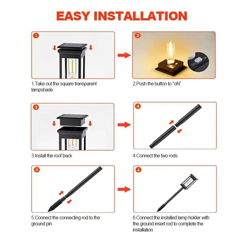 Solar Garden Lights Outdoor Waterproof, Landscape Lighting for Patio Terrace, Walkways Driveways in Warm White