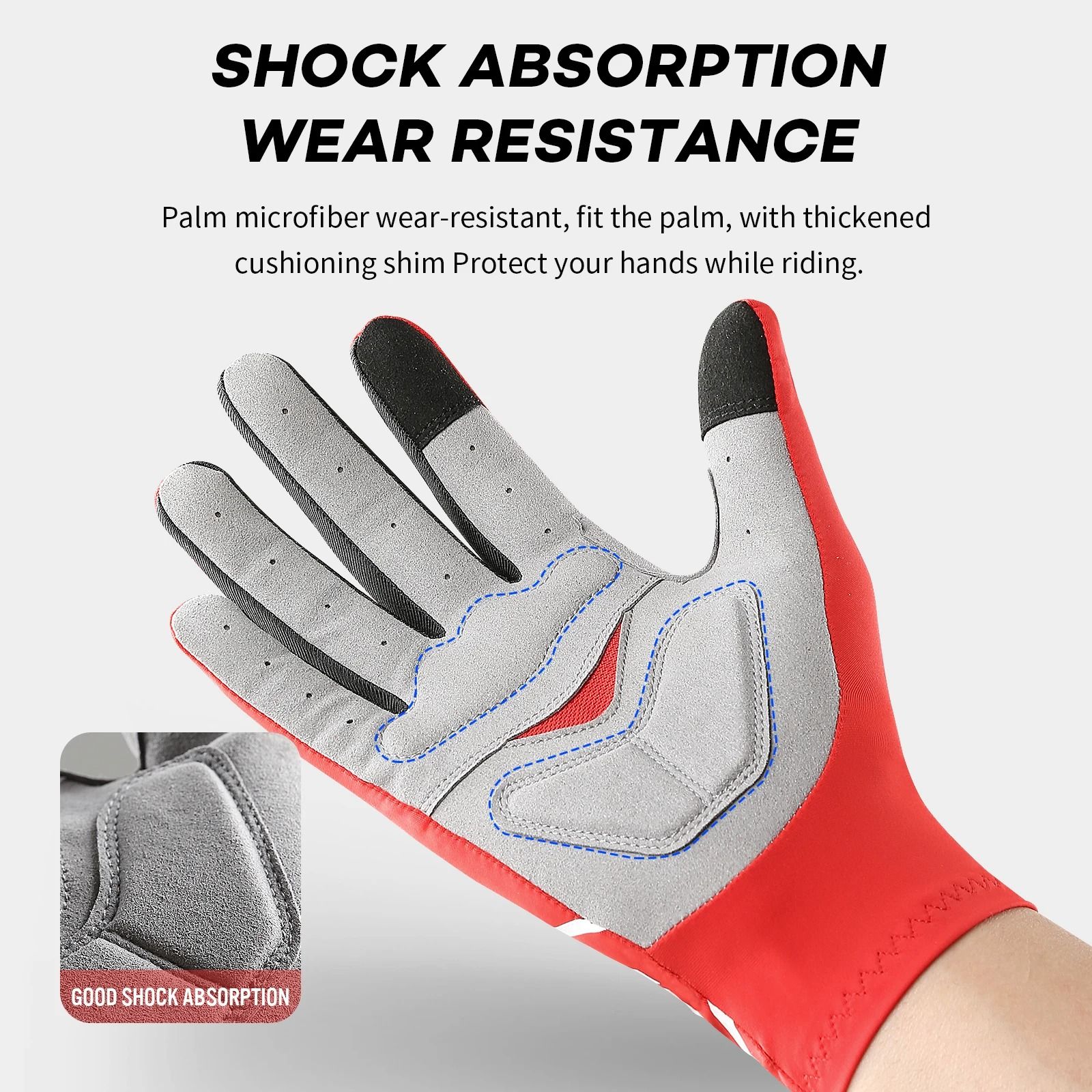 Touch Screen Microfiber Cycling Gloves for Grip and Comfort