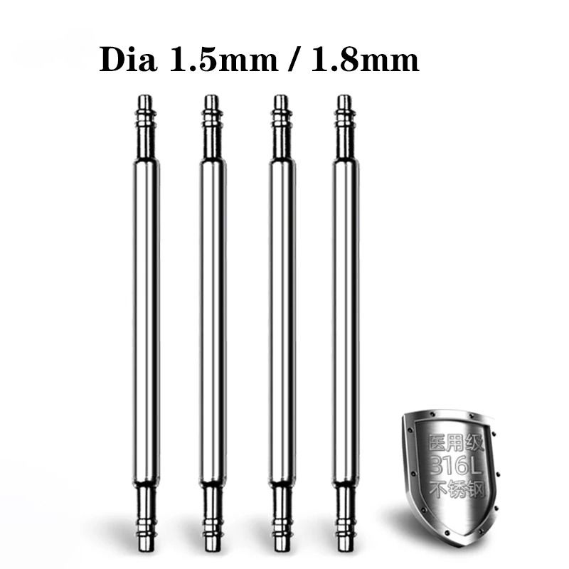 10 Piece Spring Bar Set for Watch Band Strap Links in Multiple Sizes