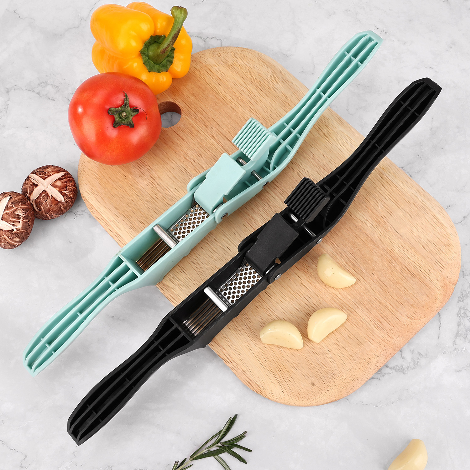 Premium Garlic Press & Crusher Tool with Slicer Multi Use Kitchen Garlic Mincer