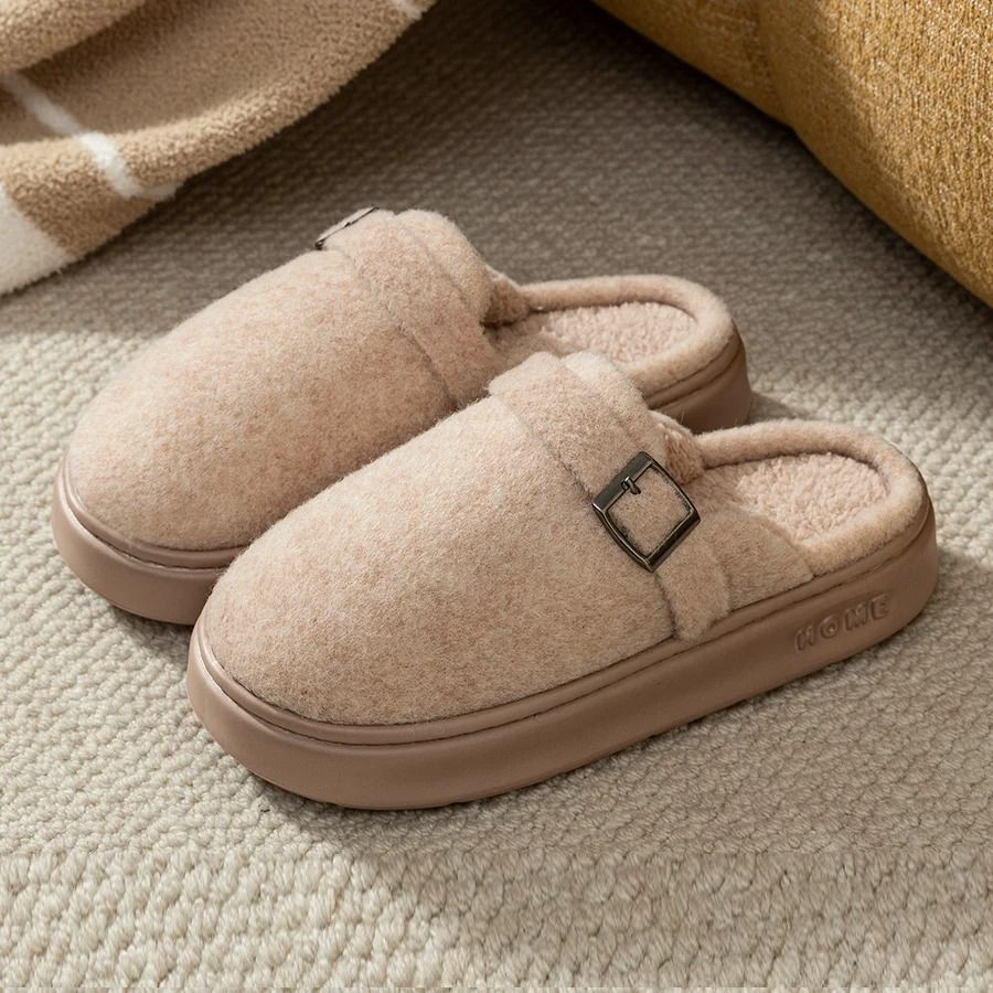 Winter Warm Indoor Outdoor Slippers for Women Soft Sole Non Slip Home Shoes