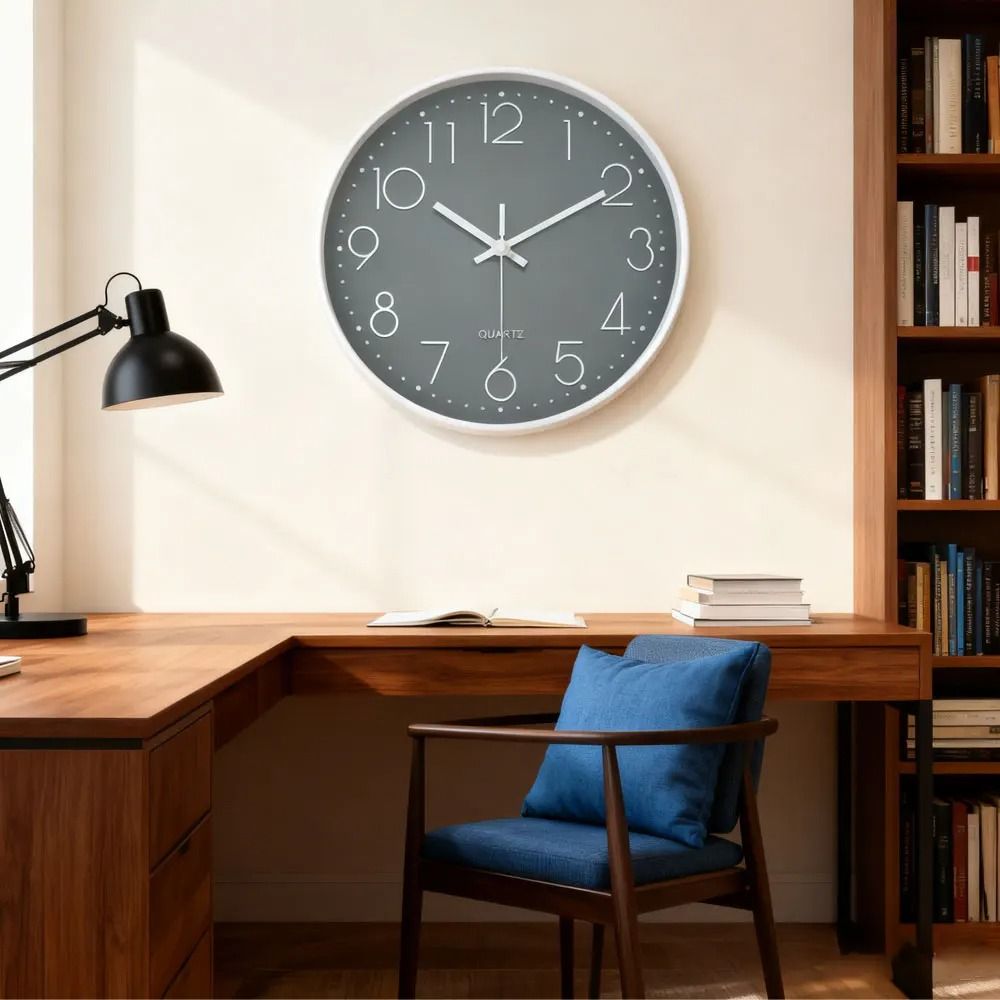 Minimalist 3D Quartz Wall Clock, Silent Non Ticking Modern Cubic Home Decor