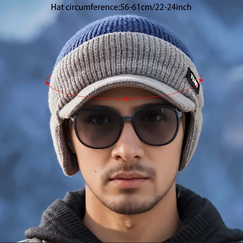 ThermaFlex Windproof Knitted Baseball Cap with Ear Protection