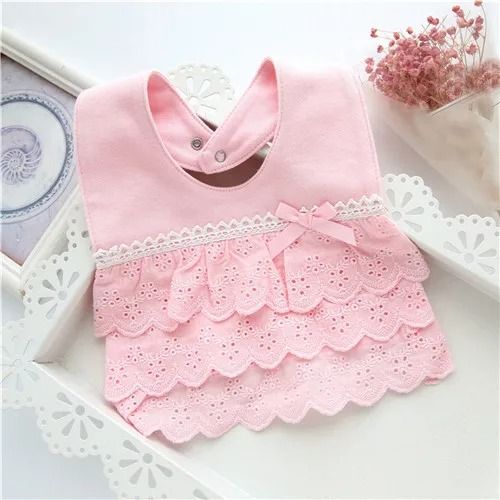 Lawadka Princess Lace Bow 100% Cotton Baby Bibs & Saliva Towels