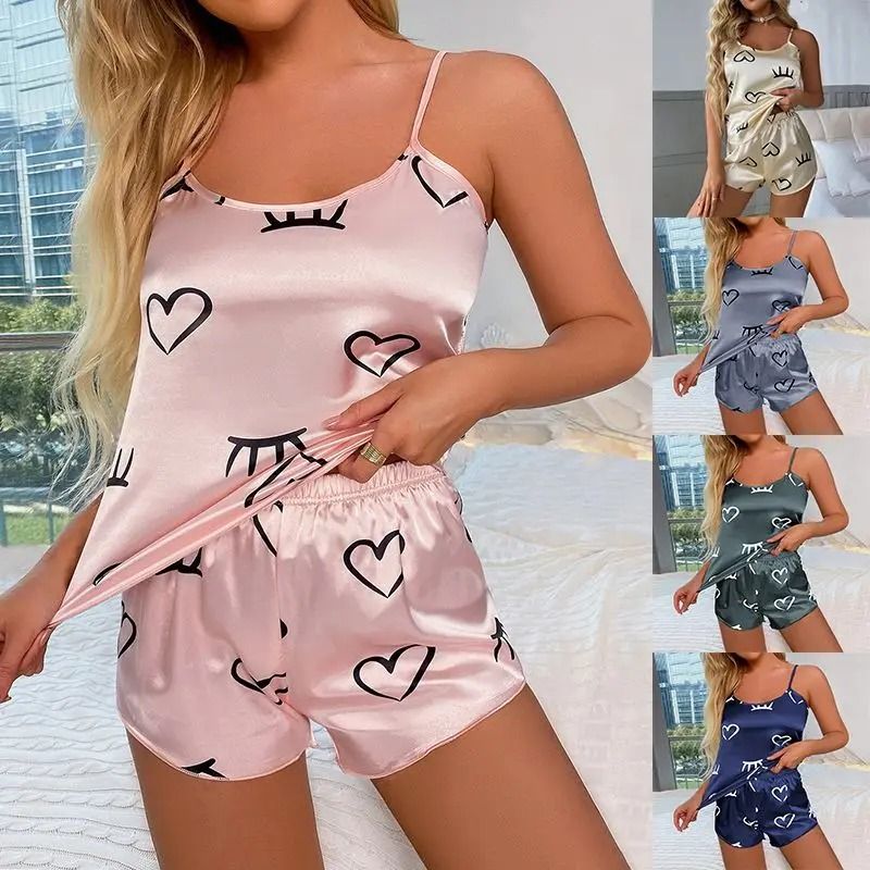 Sleeveless Pajama Set – Lightweight Camisole and Shorts Loungewear