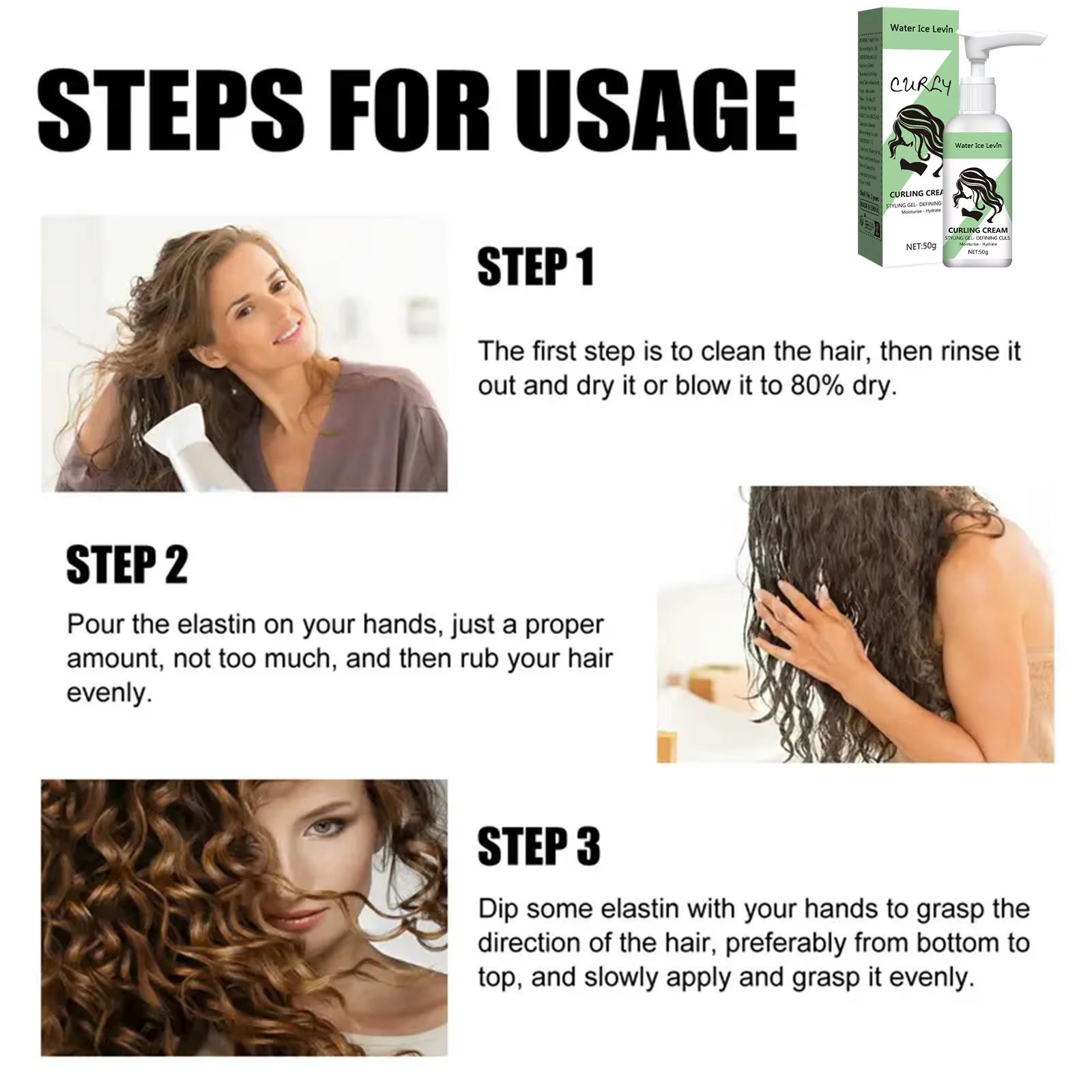 Curly Hair Styling Cream – Moisturizing & Shine Enhancing Curl Defining Cream