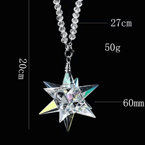 AB Crystal Meteor Hanging Pendant – Rainbow Maker Car Mirror Decor