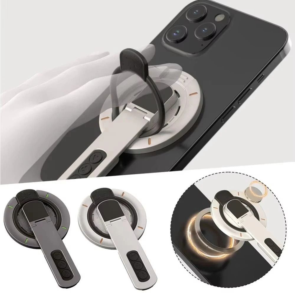 Universal Double-Sided Magnetic Finger Ring & 360° Rotating Smartphone Stand