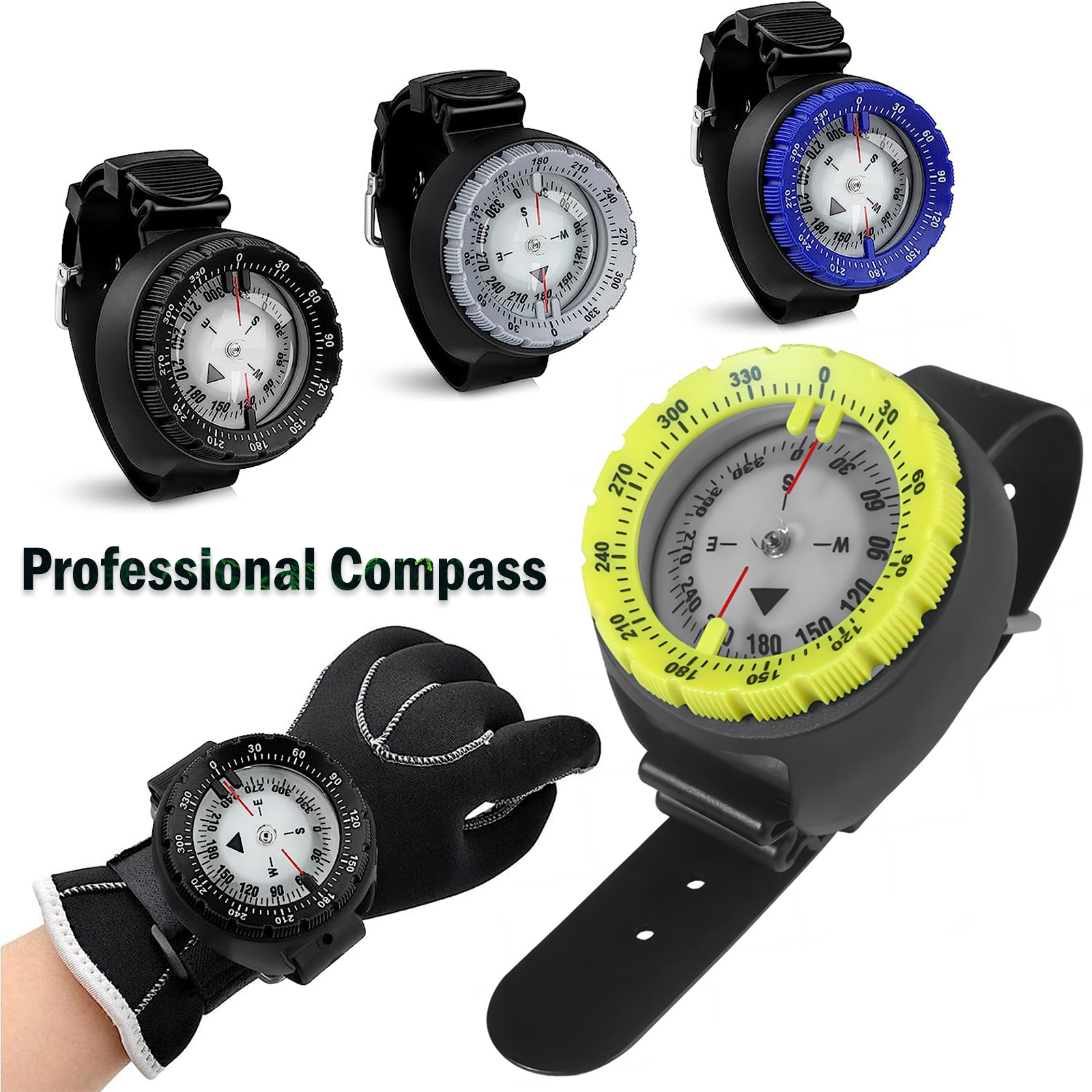 Digital Underwater Diving Compass  Waterproof Scuba Navigator with Luminous Display for Swimming & Diving
