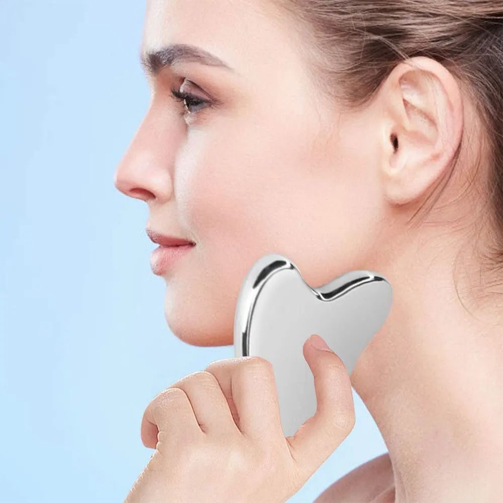 Stainless Steel Gua Sha Scraper - Facial, Neck & Body Massager Tool