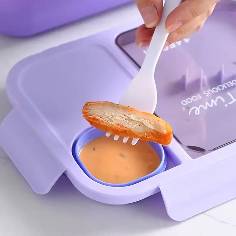 Kid's Bento Lunch Box with Integrated Tableware