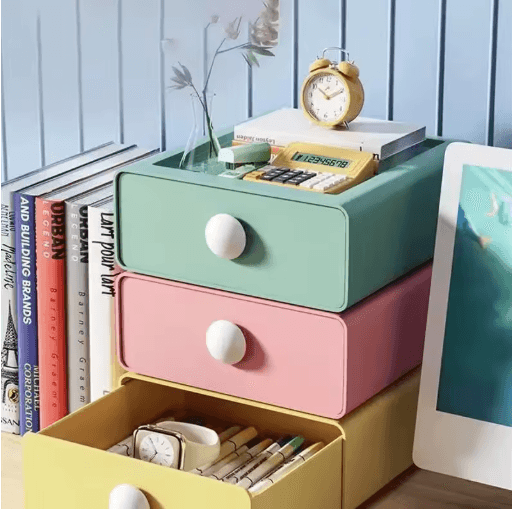 Single Stackable Desk Drawer Storage Box for Stationery and Sundries
