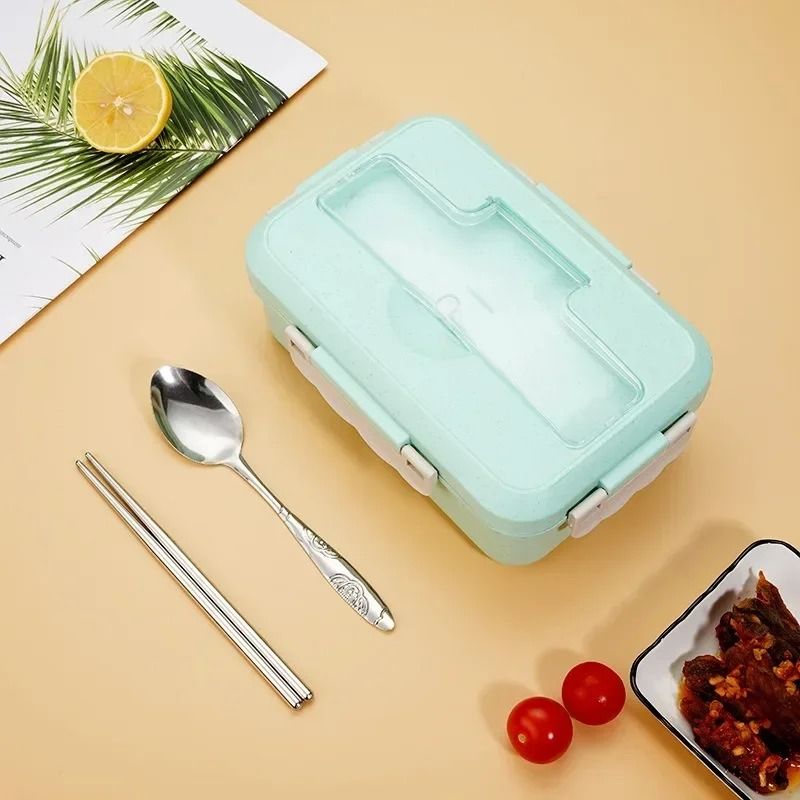 Professional 37 oz Microwavable Bento Lunch Box with Utensils