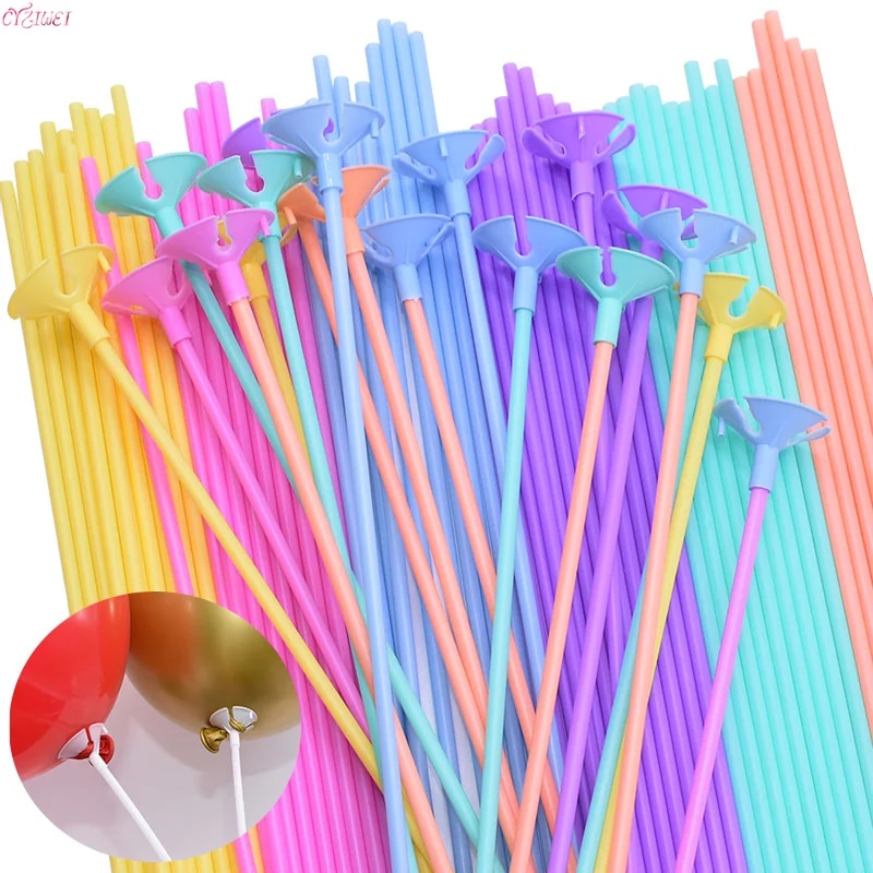 Multicolor 30cm Latex Balloon Stick Holder Cups for Wedding Birthday Decor - 10/20/30/50pcs