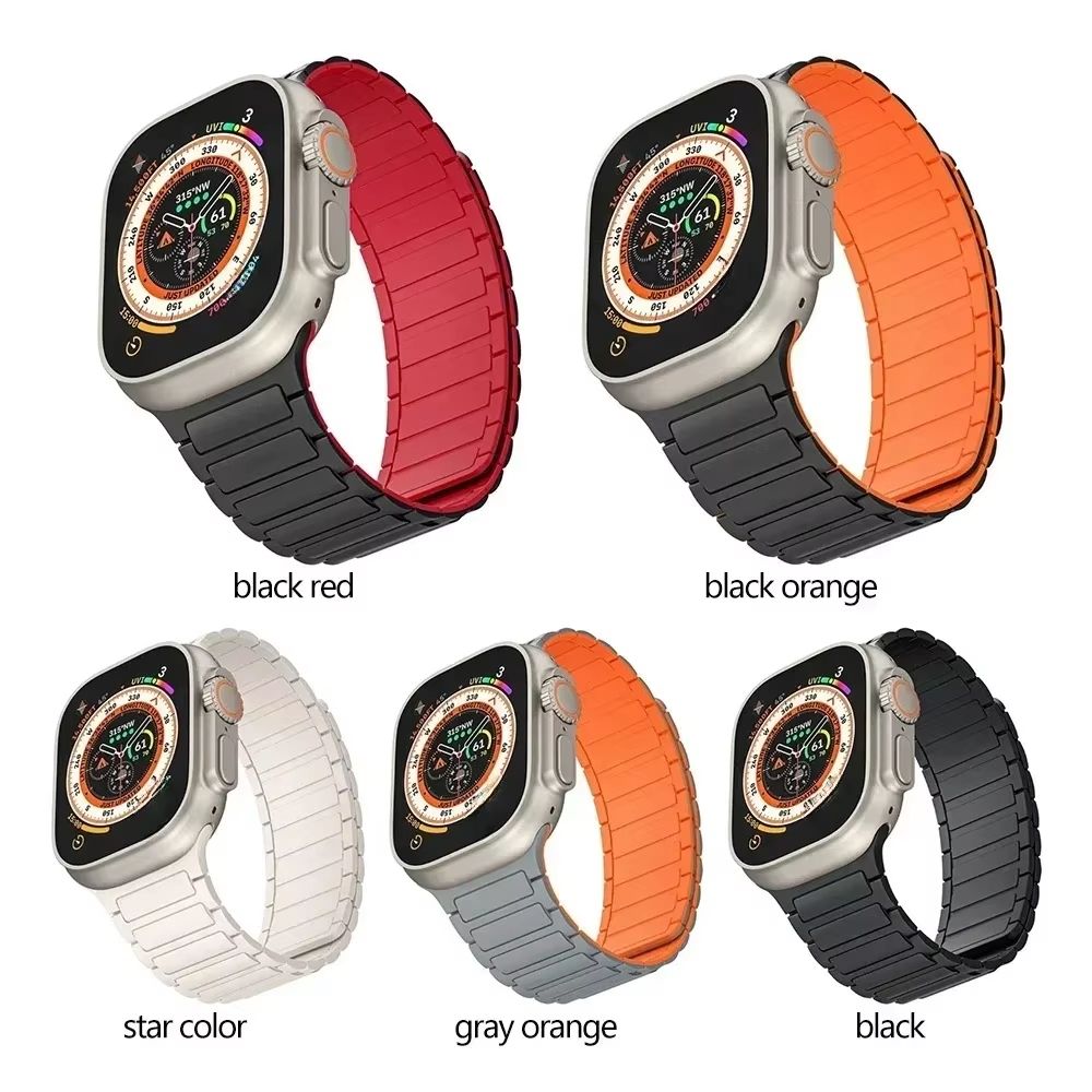 Magnetic Loop Silicone Band for Apple Watch – Soft, Secure & Stylish Strap for Series 9, 8, 7, 6, 5, 4, 3, SE & Ultra 2